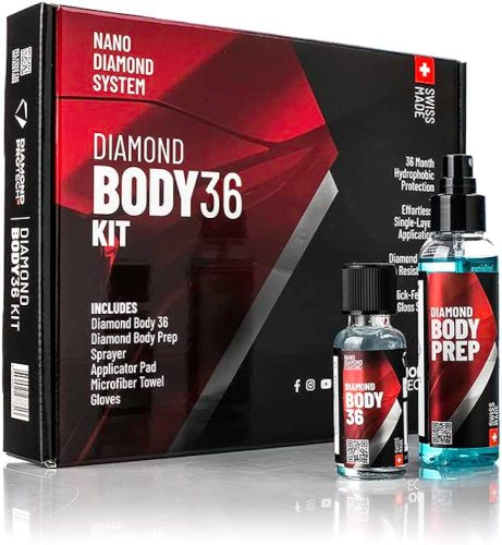 DIAMOND BODY36 Consumer Kit (30 ml DIAMOND BODY36  + 100 ml DIAMOND BODY PREP + permetező, felhordó párna, mikroszálas törülköző, kesztyű)