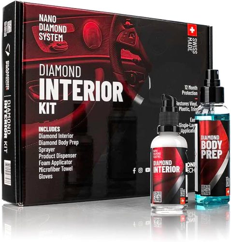 DIAMOND BODY Diamond Interior Consumer Kit(50ml DIAMOND INTERIOR + 100ml DIAMOND BODY PREP + permezető, FOAM applicator pad, mikroszálas kendő, kesztyű)